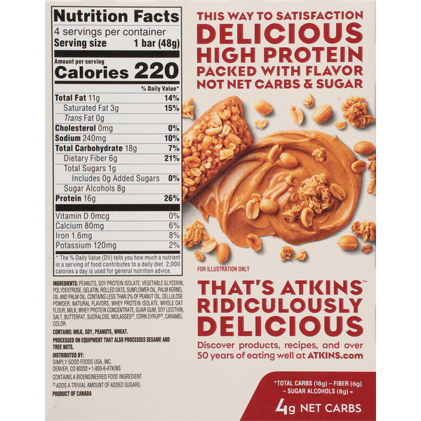 Barra de Alto Contenido Proteico de Granola con Mantequilla de Cacahuate Atkins