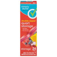 Simply Done Double Zipper Quart Storage Bags
