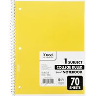 Mead Spiral Notebook - 1 Subject, College Ruled, 7" x 10"