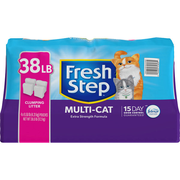 Fresh Step Arena para Gatos Aglomerante - Fórmula de Fuerza Extra para Múltiples Gatos