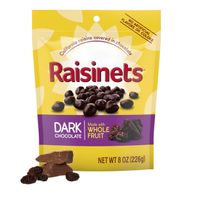 Raisinets Pasas Cubiertas de Chocolate Oscuro - Bolsa Re sellable de 8 oz