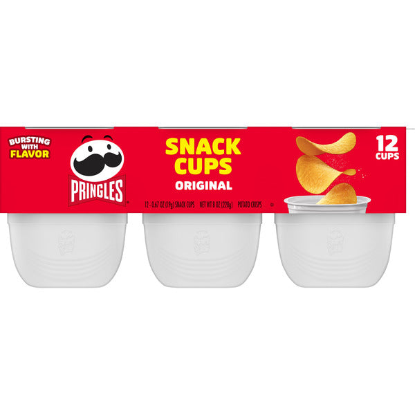 Tazas de Snack Pringles Original de Papas Fritas - Paquete de 12