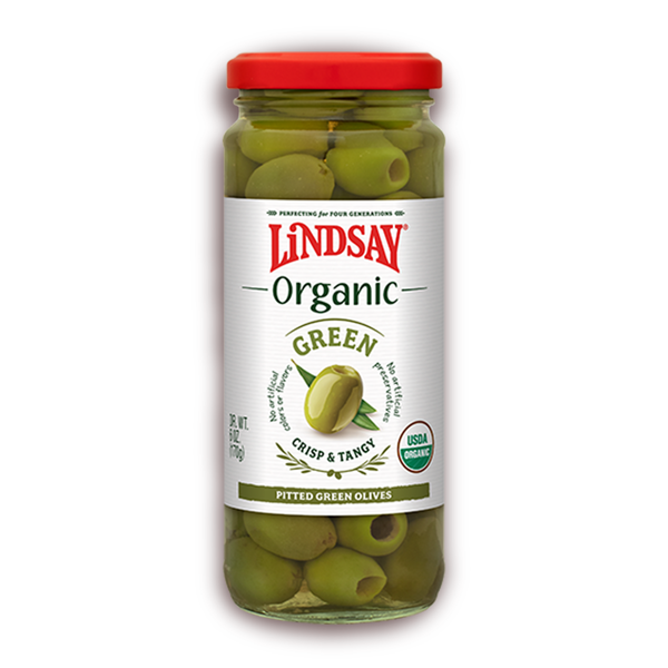 Lindsay Organic Green Pitted Olives