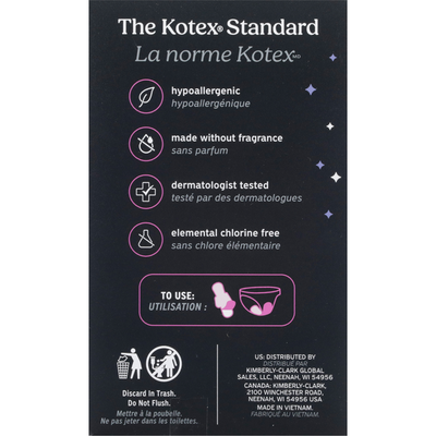 U by Kotex Ultra Thin Overnight Pads con Alas