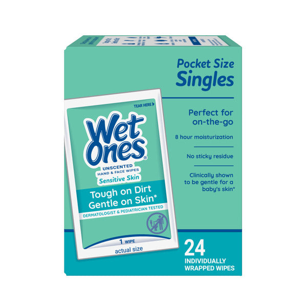Toallitas Húmedas Wet Ones Individuales para Manos y Cara - Envase Individual, Sin Fragancia