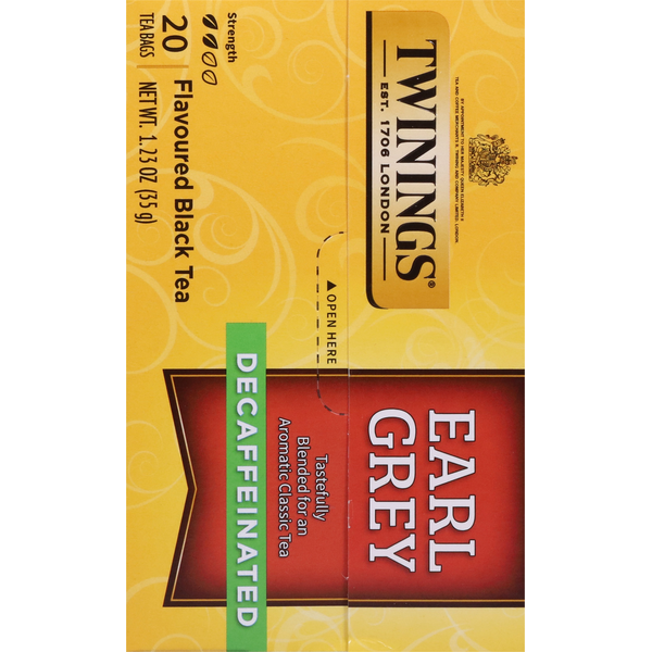 Sachets de thé noir décaféiné Earl Grey de Twinings