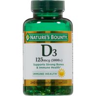 Vitamin D3 de Nature's Bounty, 125 mcg, Softgels