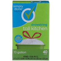 Simply Done Drawstring Tall Kitchen Trash Bags - 13 Gallon