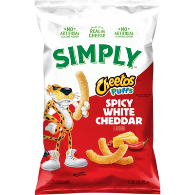 Cheetos Simply Puffs Snacks de Queso - Cheddar Blanco Picante
