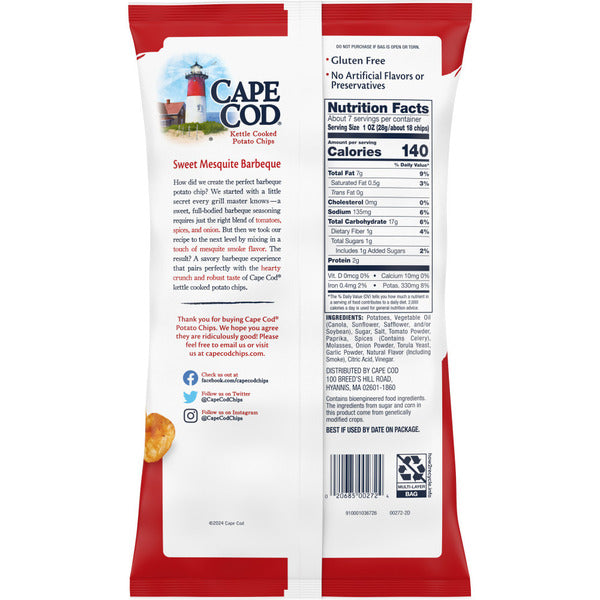 Papas fritas Cape Cod Sweet Mesquite Barbeque