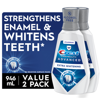 Crest Advanced Mouthwash - Alcohol Free, Extra Whitening, Mint Flavor