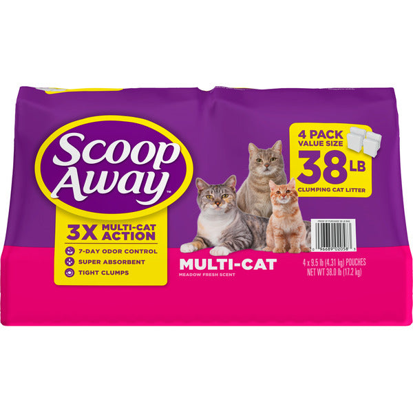 Scoop Away Multi Cat Litter - Meadow Fresh Scent, Clumping Formula