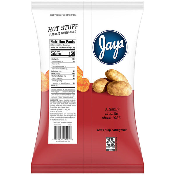 Chips de pomme de terre aromatisés Jays Hot Stuff