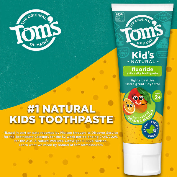 Pasta de dientes natural con flúor de Tom's of Maine - Mango Naranja Desenfrenado