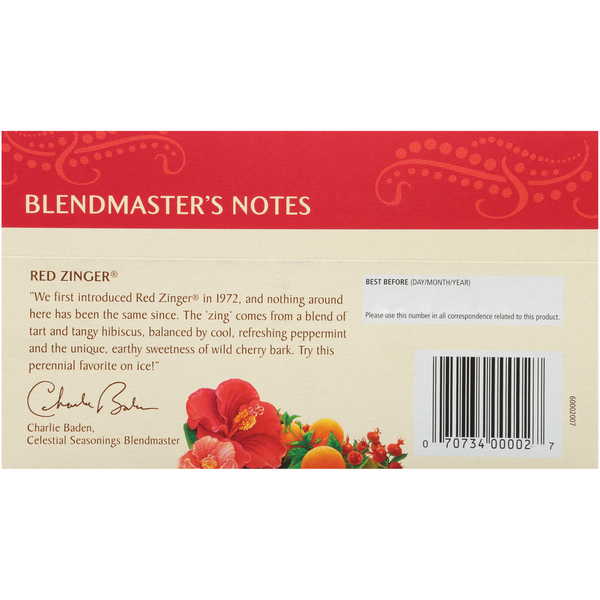 Celestial Seasonings Red Zinger Herbal Tea Bags - Caffeine Free