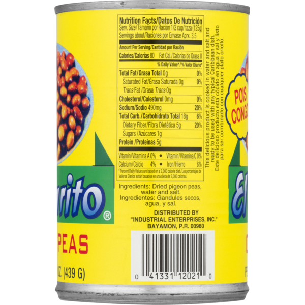 El Jibarito Pigeon Peas - Premium Quality
