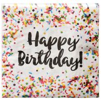Serviettes Cocktail HBD Sprinkles de Party Creations, 2 plis