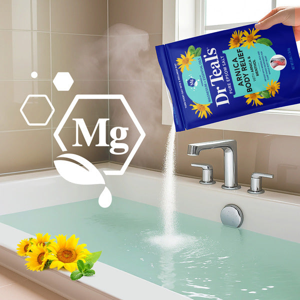Bain de Sel d'Epsom Dr Teal's Arnica Soulagement Corporel avec Menthol
