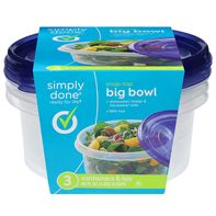 Contenants de grand bol à couvercle Snap-Top Simply Done de 48 oz