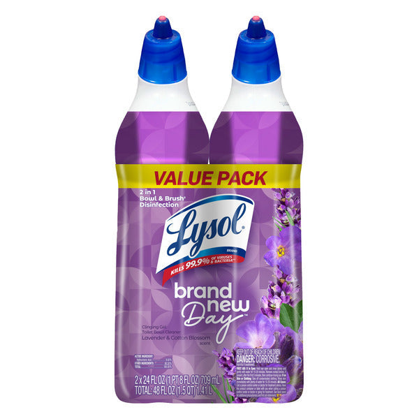 LYSOL Toilet Bowl Cleaner - Brand New Day Lavender & Cotton Blossom Twin Pack
