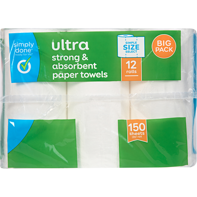 Essuie-tout Ultra Simply Done - Résistant et Absorbant, Grand Paquet
