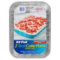 Hefty EZ Foil Teal Cake Pans with Lids