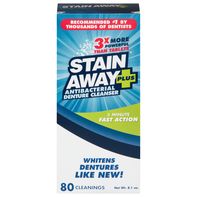 Stain Away Plus Nettoyant pour prothèses dentaires, antibactérien