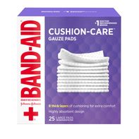 BAND-AID Absorbent Cushion Care Sterile Square Gauze