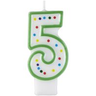 Vela de Cumpleaños Número 5 Verde de Wilton