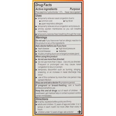 Neo-Synephrine Nasal Spray - Extra Strength, Non-Drowsy Relief