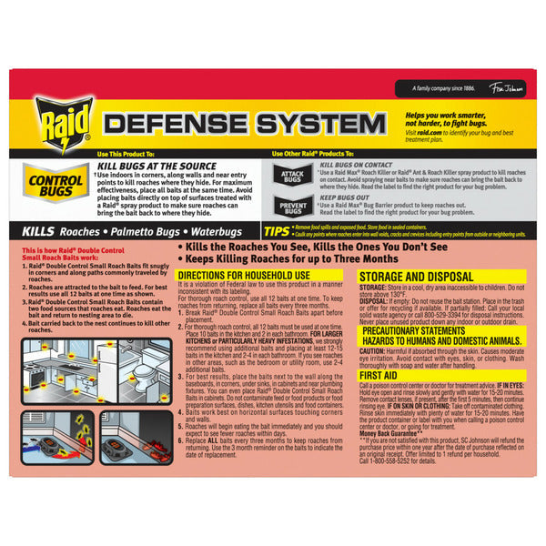 Cebos para Cucarachas Pequeñas Raid Doble Control