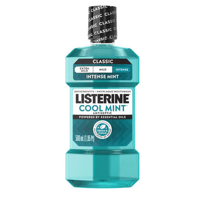 Listerine Cool Mint Intense Antiseptic Mouthwash, 500 mL