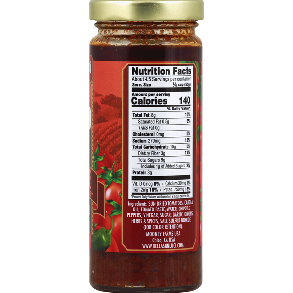 Bella Sun Luci Salsa y Aderezo de Tomate Seco al Sol y Chipotle