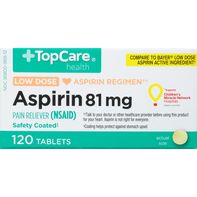 Tabletas de Aspirina de Baja Dosis TopCare 81 mg