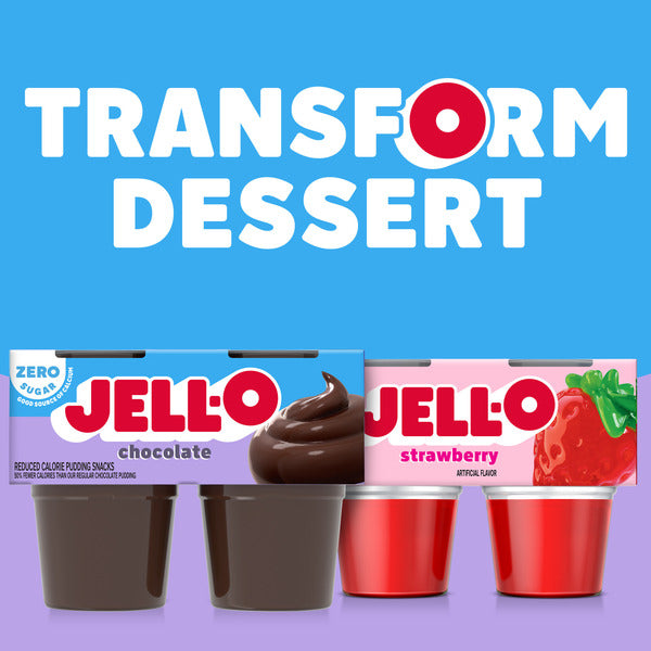 Jell-O Chocolate Sugar Free Pudding Cup Snacks Value Pack