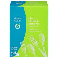 Simply Done Clear Forks & Spoons Set