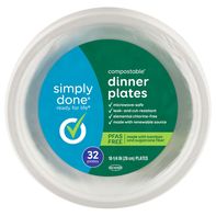 Simply Done Compostable 10.25 Inch Dinner Plates