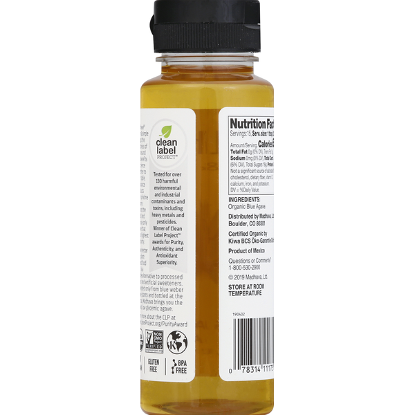 Madhava Jarabe de Agave Orgánico Ligero