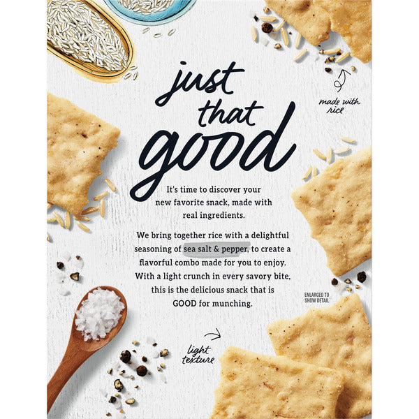 GOOD THINS Sea Salt & Pepper Rice Snacks - Gluten Free Crackers