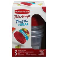 Contenedores de Almacenamiento de Alimentos Rubbermaid Twist & Seal, 2.1 Cu