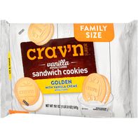 Galletas Sandwich de Crema de Vainilla Dorada Crav'n Flavor