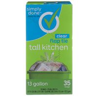 Simply Done Flap Tie Tall Kitchen Bags, Clear