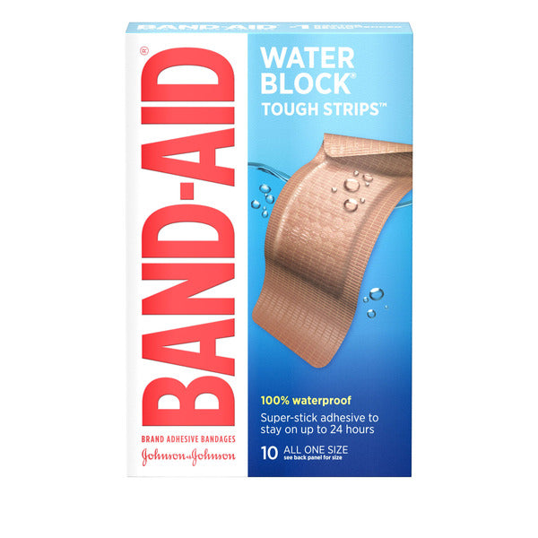 BAND-AID Water Block Tough Strips Adhesive Bandages, 10 ct