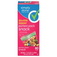 Simply Done Double Zipper Snack Bags - Portion Pack
