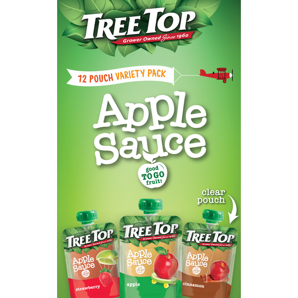 Paquete de Variedad de Salsa de Manzana Tree Top - Canela, Fresa y Manzana