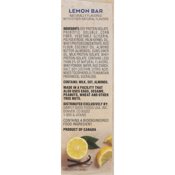 Atkins Gluten Free Lemon Snack Bar