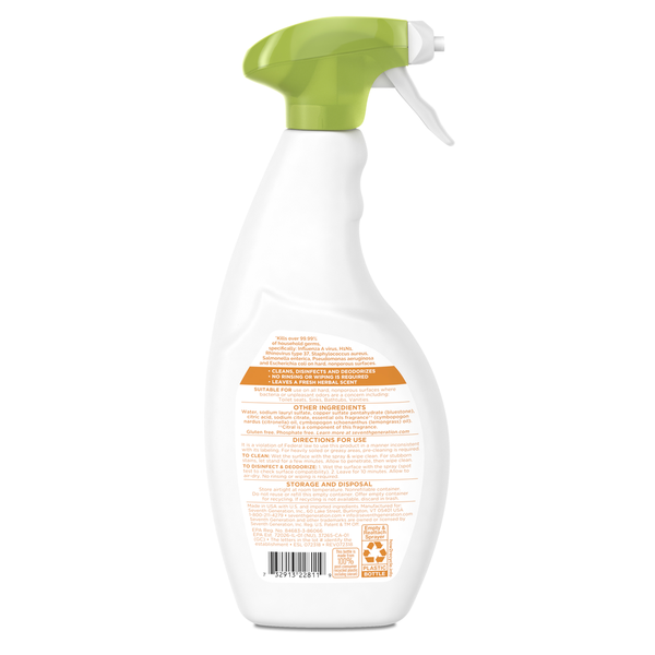 Spray désinfectant Seventh Generation - Citronnelle Citrus