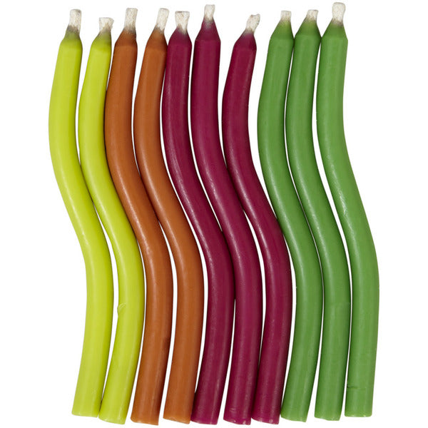 Bougies étincelantes en forme de vague multicolores Wilton, 10 pièces