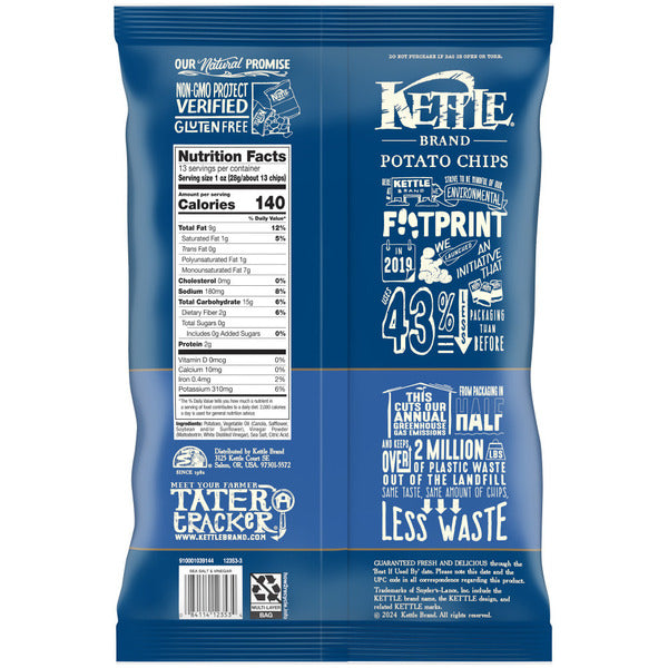 Kettle Brand Party Size Papas Fritas con Sal Marina y Vinagre