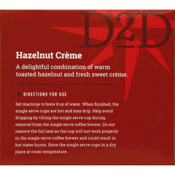 Cafés en dosettes individuelles Hazelnut Creme Light Roast de Day to Day Coffee
